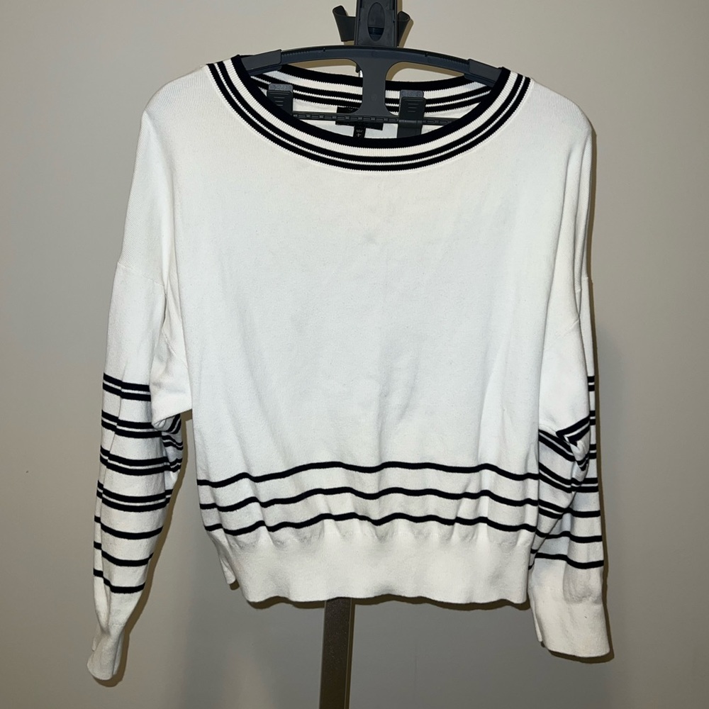 Express white striped sweater